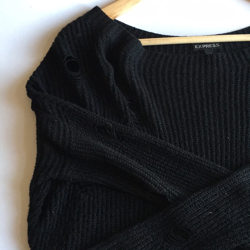 Express- Black distressed sweater